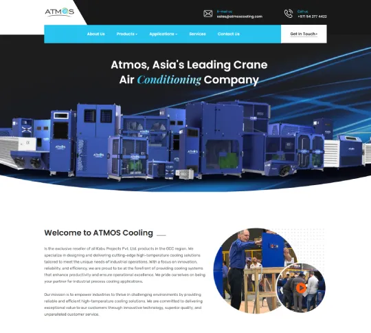 Atmos Cooling homepage screenshot