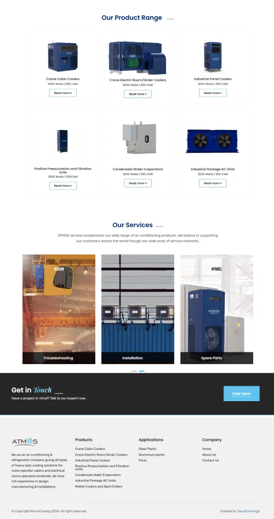 Atmos Cooling product page screenshot