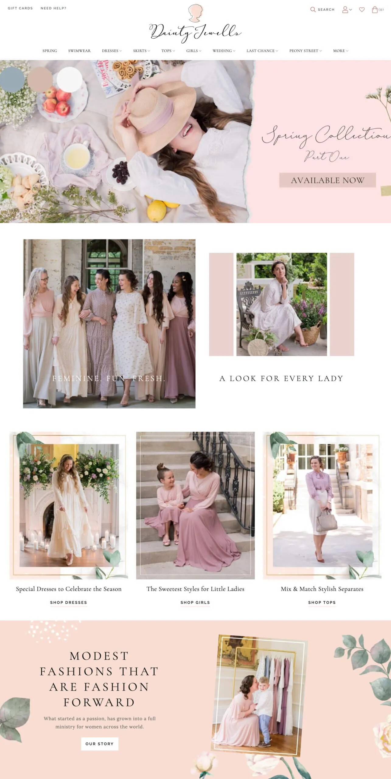 Dainty Jewells ecommerce website screenshots