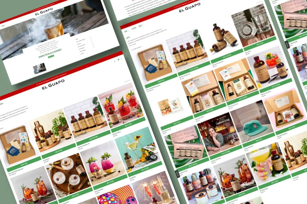 El Guapo Bitters Shopify store screenshot