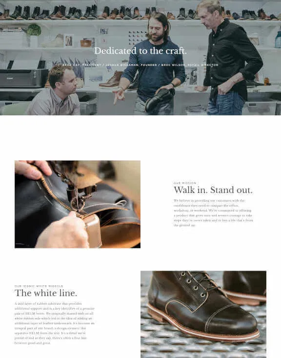 Helm Boots craftsmanship photography collage