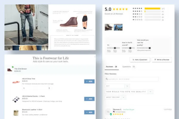 Helm Boots website screenshot detail 1