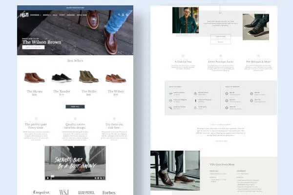 Helm Boots website screenshot detail 2