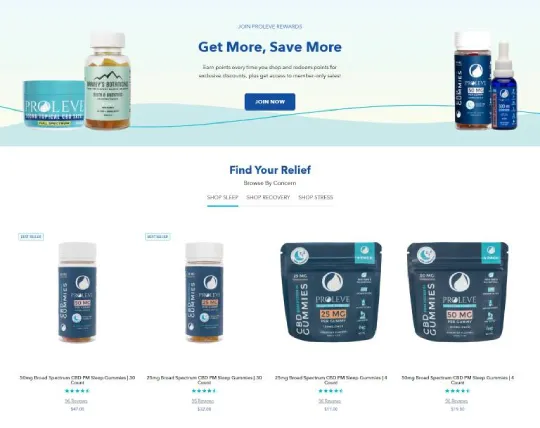 Proleve website homepage screenshot