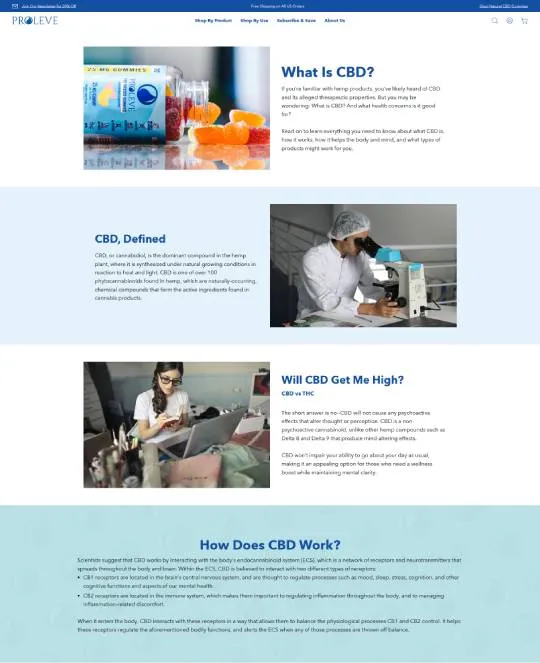 Proleve product page screenshot