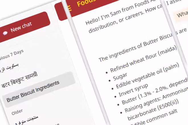 Food & Beverage - AI Powered Multilingual Chatbot